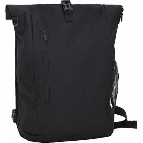 Sacoche de vélo noire, dimensions : 31 x 13 x 58 cm, matière : polyester. (1/5)