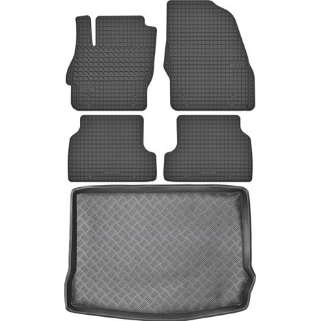 Juego de alfombrillas de goma para coche y alfombrilla para maletero para Ford Focus II Hatchback (2004-2011).