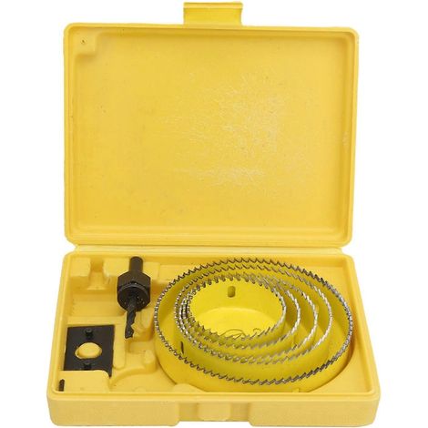 8-teiliges Lochsägen-Set aus gelbem Kohlenstoffstahl für die Holzbearbeitung, 64–127 mm