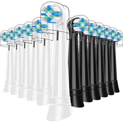 Brossettes Compatibles avec iO pour Brosse à Dents Électrique, Lot de 12 (6 Noires + 6 Blanches), Compatibles avec iO 2/3/4/5/6/7/8/9/10, Poils Haute Densité, Nettoyage en Profondeur (1/5)