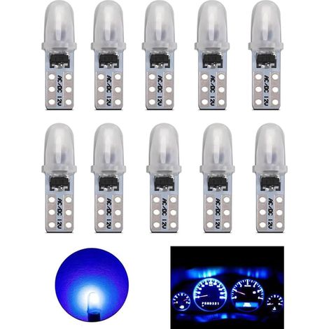 T5 LED Bulbs, 2721 27 37 286 PC74 LED Bulbs, Car Interior Lighting Dashboard Instrument Lamp, 12V 0.6W 40LM 3014 Chips, (Blue) (1/5)