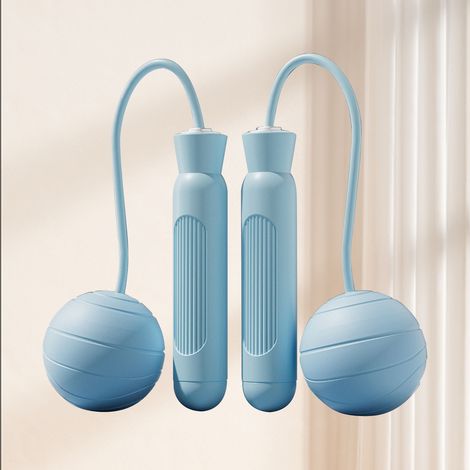 Corde à Sauter Pondérée Silencieuse, Idéale pour Entraînement à Domicile - Adulte - Bleu (1/5)