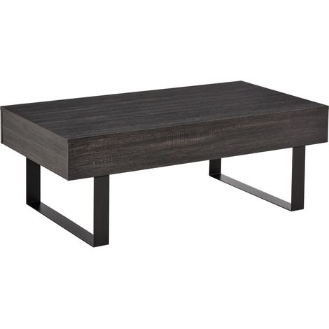 Couchtisch Wohnzimmertisch mit Schublade Modern Sofatisch mit Metallrahmen Beistelltisch Kaffeetisch für Wohnzimmer 110 x 60 x 40 cm, Dunkelgrau