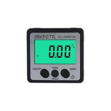 Niveau électronique numérique haute précision IP54, inclinomètre 4×90°, jauge d'angle numérique, inclinomètre magnétique, jauge de pente rétroéclairée verte (1/5)