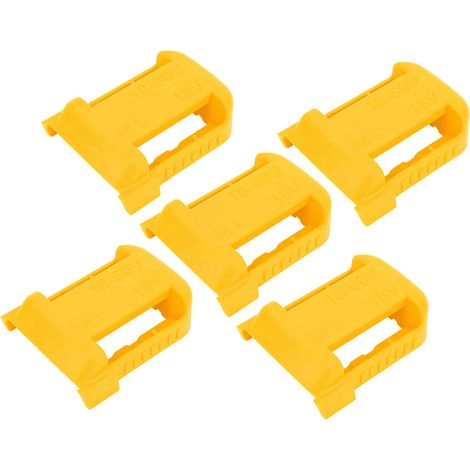 Support de rangement pour batterie au lithium (5 pièces) avec fixation par fente pour courroie, compatible avec la batterie Milwaukee M18 18V (jaune) (1/5)