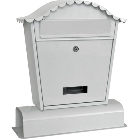 Briefkasten HUBERT B, Post, mit Zeitungsfach, weiß