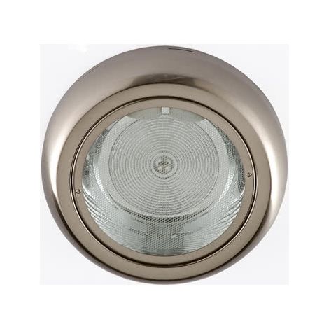 Downlight LED redondo de superficie 2xE27 (230V) IP20 Ø27x27x6,4cm color níquel