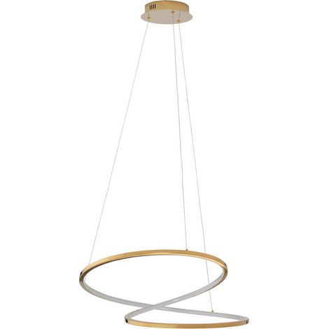 Merano Goodyear Plafonnier Suspendu LED Intégré Plaqué Or Acier Inoxydable LED 40W 2400Lm 3000K