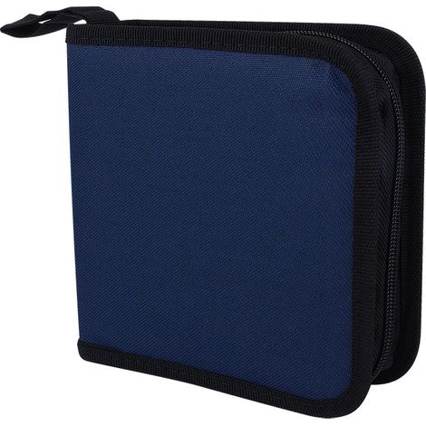 Étui de rangement CD DVD 40 disques en tissu Oxford portable avec fermeture éclair
