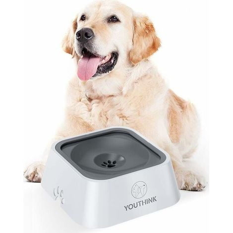 Gamelle Anti-débordement - Bol Eau Animaux 1 L - Pour Chien Chat - Flottant Automatique - Base Antidérapante - Usage Intérieur Extérieur Camping Car