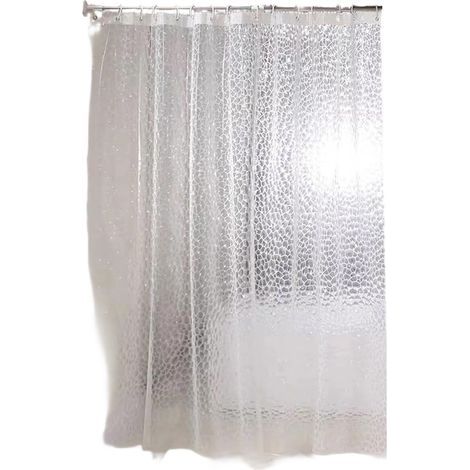 Ecent Rideau de Douche EVA Epais Transparent Étanche Anti-Moisissure Rideau de Salle de Bain - 80x180cm (1/5)
