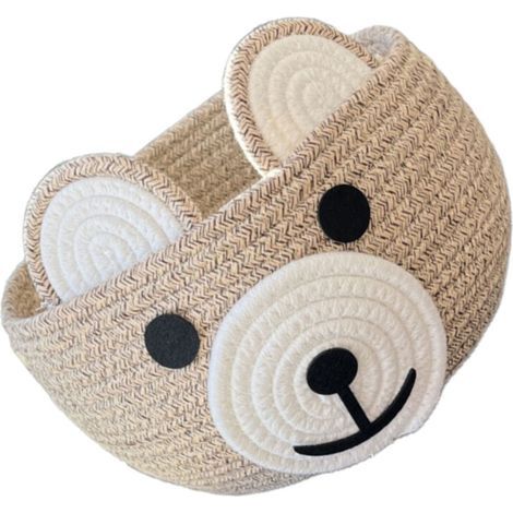 Panier décoré d'ours de dessin animé amusant,-fleur de palmier (1/2)