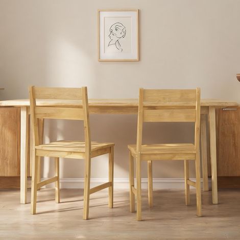 Chaise de salle à manger madera Natural en bambú 45 x 42 x 80 cm (1/5)