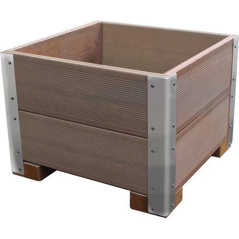 Fioriera vaso porta fiori  misura è 40 x 40 x 30  Made in italy in WPC e acciaio inox da balcone, terrazzi o ambienti esterni