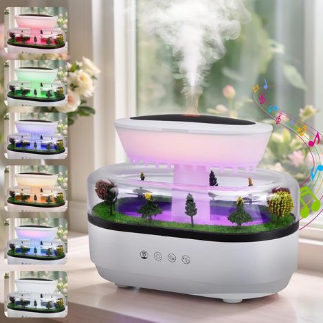 Humidificador portátil pequeño, portátil, blanco, para uso en el dormitorio, humidificador ultrasónico para dormitorio, humidificador de interior con luz de estrellas. (1/5)