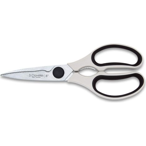 Forbici professionali multiuso smontabile a microseghettatura del bordo con Decapper Ergonomico Schiaccianoci Ergonomico Accessori da cucina 20cm 8", in acciaio inossidabile (1/5)