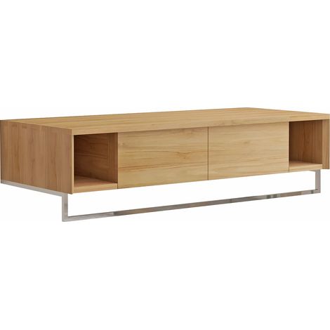 Meuble sous vasque suspendu en teck avec porte serviette - 120 cm - KUPANG (1/4)