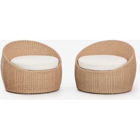 Pack de 2 fauteuils de jardin en rotin synthétique Clarnyx SKLUM NATUREL