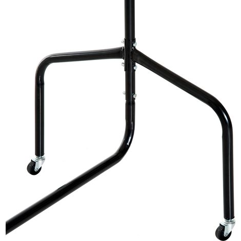 Portant vêtements métallique noir sur roulettes, 150x60x170 cm, Rella, étendoir à habits mobile. (1/5)