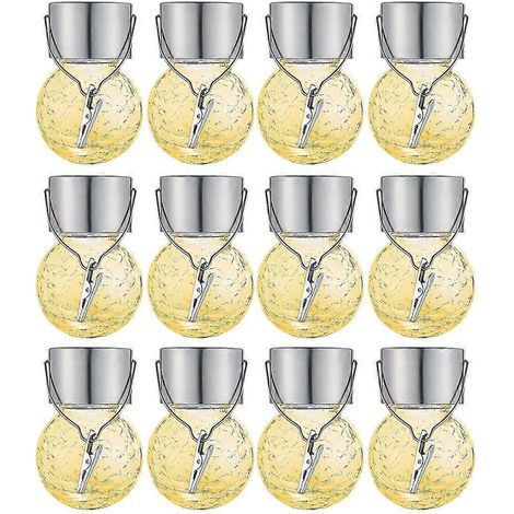 Hier ist ein Titelvorschlag auf Französisch (weniger als 190 Zeichen): 12 Solar-Hängeleuchten für den Außenbereich, dekorative LED-Kugeln aus Crackle-Glas, wasserdicht, für Baum, Garten, Balkon - Sola