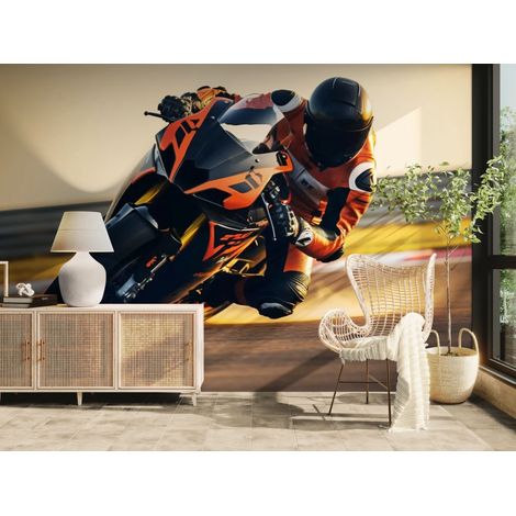 Papier peint moto – Course sportive moderne - 150 x 250 cm (1/2)
