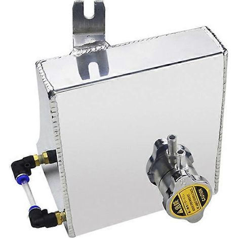 Réservoir de trop-plein de liquide de refroidissement en aluminium 1,5 L pour Nissan 240SX 240SX S13 SR20DET KA24DE KA24E KA24, vase d'expansion auxiliaire argenté (argenté) (1/5)