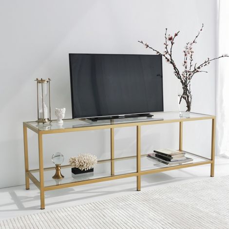 TV-Möbel Basic Gold Gold Glas 130x45x40 cm