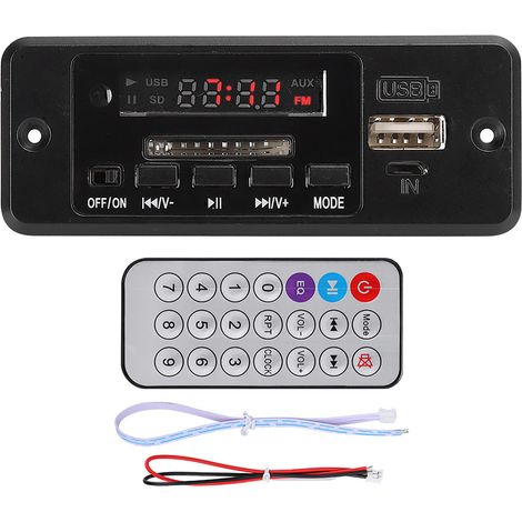 Module Audio MP3 5V avec Amplificateur, Lecteur USB FM Radio, Carte de Décodage MP3 Noir