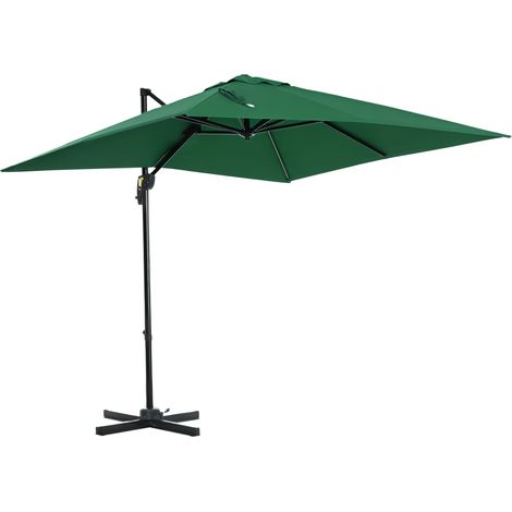 Quadratischer Sonnenschirm mit 360°-Drehung, 245 x 245 x 248 cm (L x B x H) – Grün