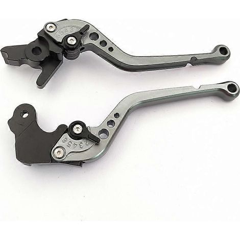 Convient pour les motos MV Augusta Dragster800/RR, levier de frein en alliage d'aluminium modifié (long, gris, 1 paire) (1/5)
