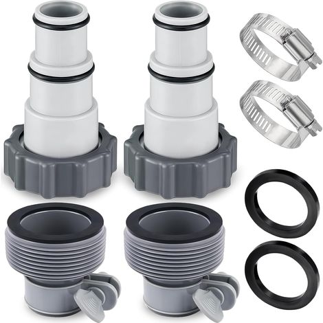 Poolschlauchadapter, 4 Stück, Poolschlauchadapter 32 und 38 mm, Ersatzschlauchadapter für Pumpen, Poolpumpenadapter Typ A und Typ B, für Poolschläuche mit Ø 32 und 38 mm (1/5)