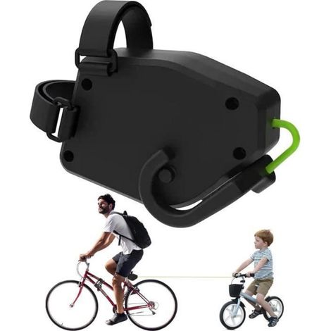 Crochet Remorquage Vélo - Acier + Sangle Nylon - Compatible VTT Vélo Classique et Électrique - Pour Enfant - 1 Pièce
