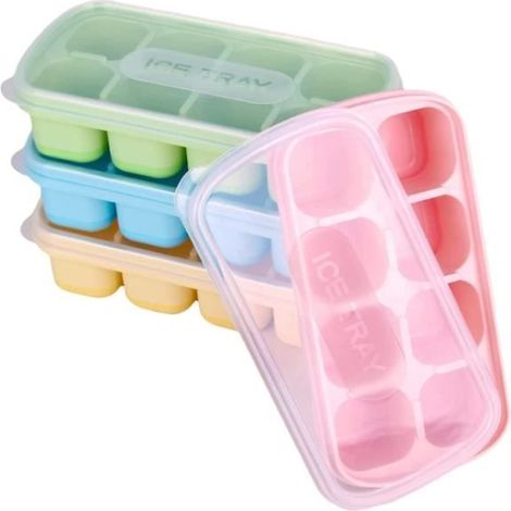 Moule à Glaçons - Non spécifié - 4 Pcs - Empilables - Lavables au Lave-vaisselle - Couvercles Amovibles (1/3)