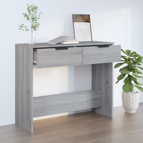 Mesa consola madera contrachapada gris Sonoma 90x36x75 cm vidaXL