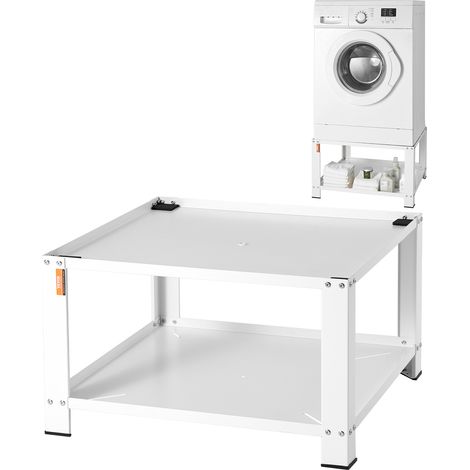 VEVOR Piedestal a linge avec etagere de rangement, 28"L x 28" lx 16" H, plate-forme de support pour laveuse et secheuse, ajustement universel, capacite de 660 lb, base multifonctionnelle en acier robu