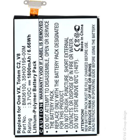 NX - Batterie téléphone, smartphone, GSM pour HTC 3.7V 1800mAh - 35H00195-00MBM36100 (1/3)