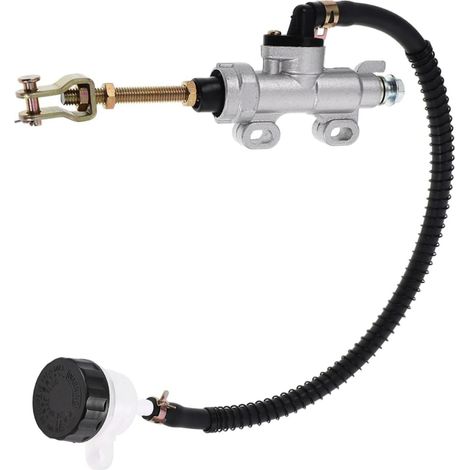 Maître-Cylindre de Frein arrière, Pompe hydraulique avec réservoir pour Frein à Pied arrière, pour Motos Chinese 50cc, 70cc, 90cc, 110cc, 125cc, Motocross, Quad, Blanc (1/5)