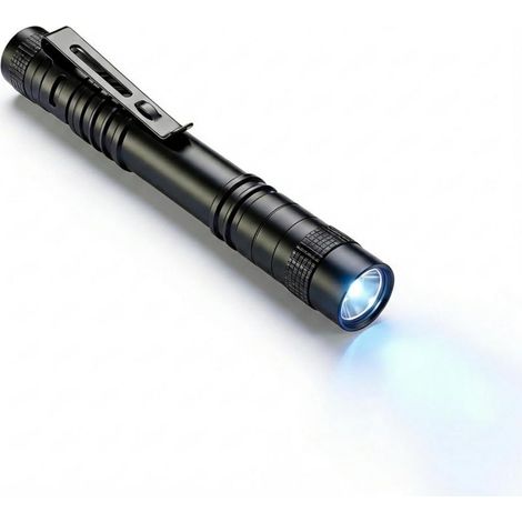 Lampe torche LED (piles non incluses) : Lampe torche UV puissante de 3 W et 365 nm, mini LED portable (avec clip) convient pour la peinture, l'identification des minéraux, la détection de la fluoresc (1/5)