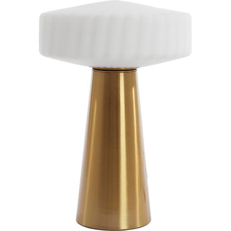 Light & Living - lámpara de mesa - Pleat - dorado blanco - vidrio