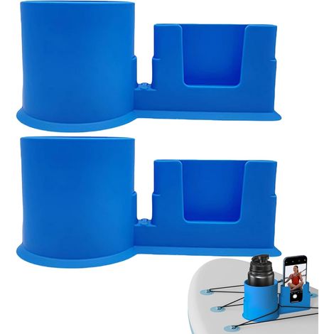 2 Pièces Bleu Porte-Gobelet de Planche à Pagaie, Porte-Gobelet Multifonctionnel Universel pour Kayak, Anti-Renversement