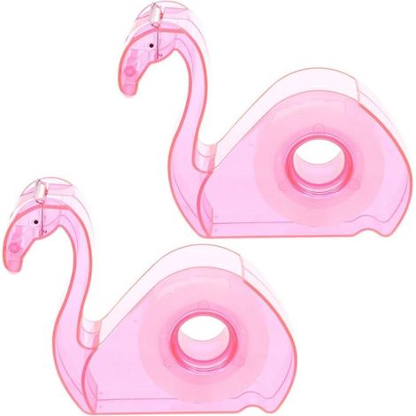 2 Stück 1 Set Flamingo Klebebandhalter Klebebandabroller Klebebandrollenhalter Klebebandschneider Praktisches Gerät (1/4)