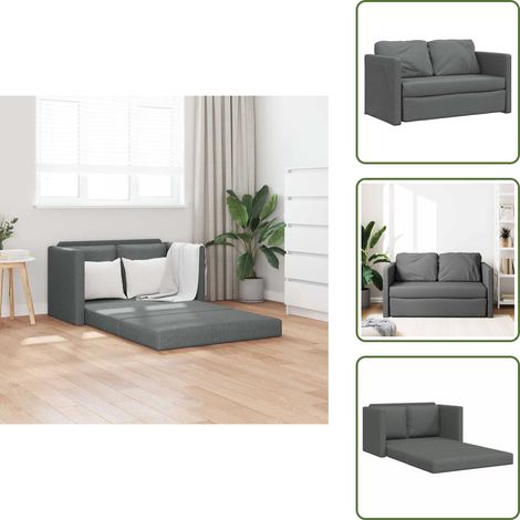 Bodensofa mit Schlaffunktion Dunkelgrau 112x174x55 cm Stoff - Bodensofa - Schlafcouch - Gästebett - Couchtisch - Wohnzimmermöbel (1/5)