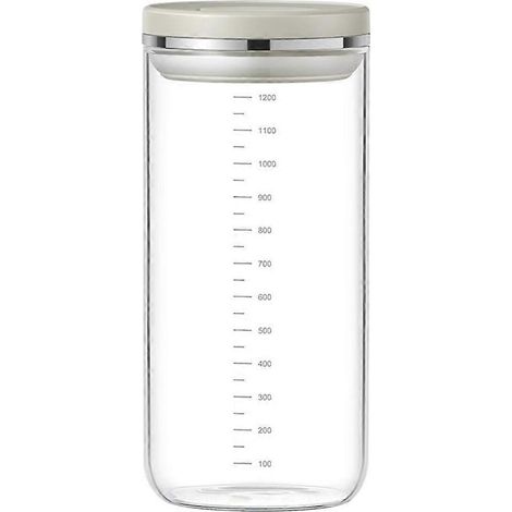 Aufbewahrungsbehälter aus hochdichtem Borosilikatglas mit luftdichtem Druckverschluss – Set aus runden, auslaufsicheren Behältern L (1/5)