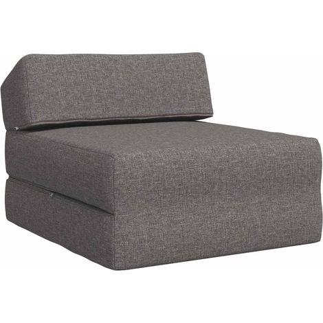 Foldable Sofa Bed Light Grey 60 x 70 x 41 cm Fabric vidaXL (1/5)