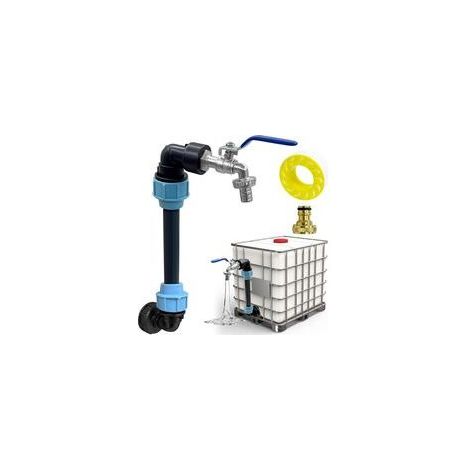 Robinet IBC avec Col de Cygne Robinet en Laiton S60x6, 3/4 Pouces, Idéal pour Cuve IBC 1000L Kit de Raccord (1/5)