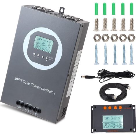MPPT 100A Controleur de Charge Solaire 12V 24V 36V 48V Régulateur de batterie automatique PV 150 V avec Sonde Température et écran LCD pour au Plomb et au Lithium Batteries (1/5)