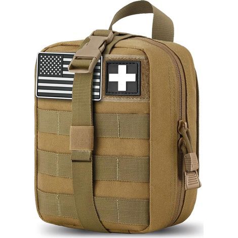 Erste Sicherheitstasche, Molle IFAK-Tasche, taktische EMT-Tasche, medizinische Tasche zum einfachen Öffnen, kleine Taschen für Sicherheitswerkzeuge (TAN) (1/5)