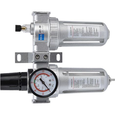 Druckluftfilter-Regler-Kombinationsset mit Manometer und Wasserabscheider für Kompressoren (2 Einheiten) SFC300