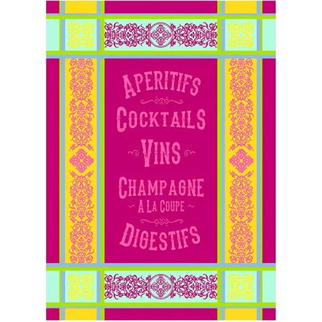 Torchon de cuisine rectangulaire en coton jacquard - Apéro