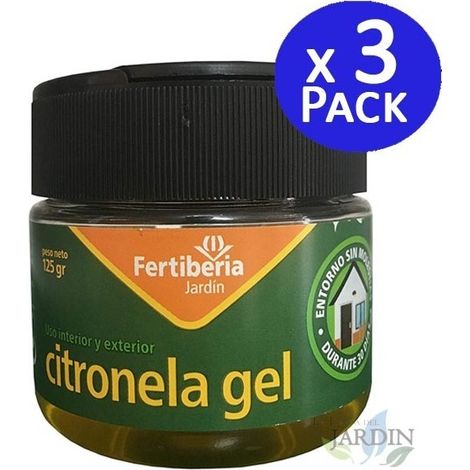 3 Stück Citronella-Gel 125 gr, wirksames Produkt gegen Mücken